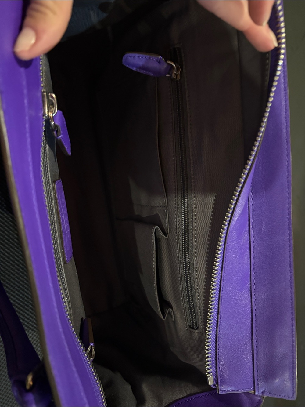 Coach Bold Purple Leather Tote - Picture 4 of 7